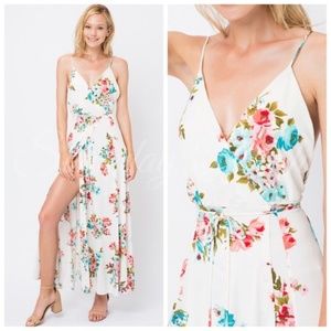 HOST PICK !! White Floral Maxi Wrap Dress